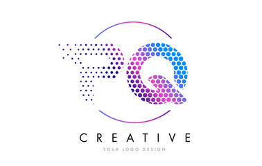 Obraz premium PQ P Q Pink Magenta Dotted Bubble Letter Logo Design Vector