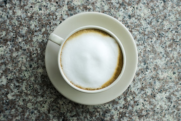 Milk coffee on the table.