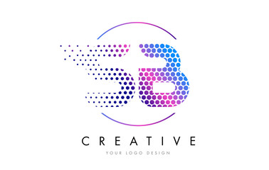 Obraz premium SB S B Pink Magenta Dotted Bubble Letter Logo Design Vector