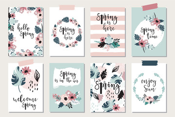Spring cards set with lettering and flower. - 144031987