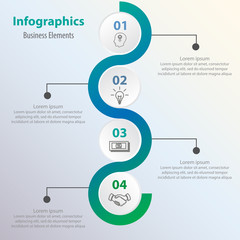Business Process Chart. Business Data. Abstract Element of Chart, Graph, Diagram with 4 Steps, Options, Parts, Processes. Vector Business Template for Presentation. Creative Infographic Concept.