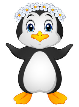 Penguin Hawaiian cartoon