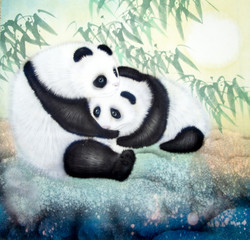 Chinese traditional painting of panda