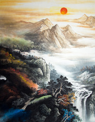 Chinese traditional painting of landscape