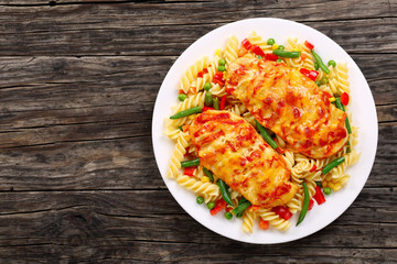 grilled Chicken breast with fusilli pasta