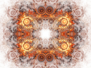Warm-colored fractal pattern, digital artwork for creative graphic design