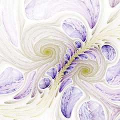 Light fractal swirls, digital artwork for creative graphic design