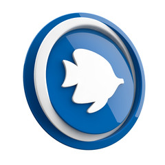 ikona plastikowa 3D niebieskie koło i pierścień © vempireart