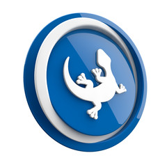 ikona plastikowa 3D niebieskie koło i pierścień