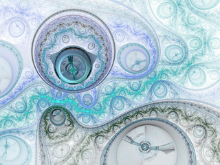 Light fractal watch, digital artwork for creative graphic design