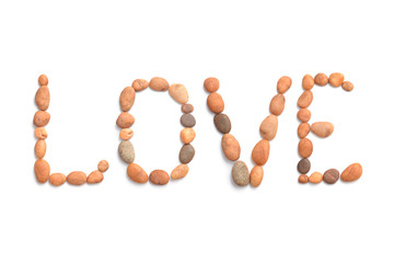 ocean stones arranged in a word love