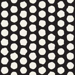 Stylish Doodle Scattered Shapes. Vector Seamless Black And White Freehand Pattern