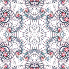 Detailed colorful fractal swirls, digital artwork for creative g