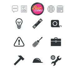 Repair, construction icons. Engineering signs.