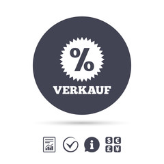 Verkauf - Sale in German sign icon. Star.