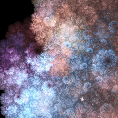 Colorful fractal clouds, digital artwork for creative graphic design