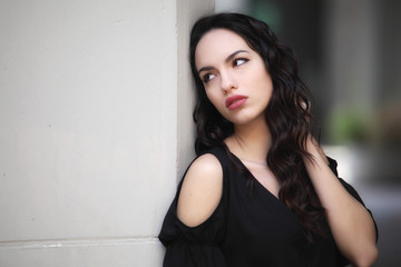 Beautyful girl in urban background