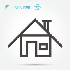 icon Building house illustration isolated sign symbol thin line for web, modern minimalistic flat design vector on white background