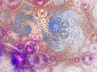 Light purple and gold fractal swirls, digital artwork for creative graphic design