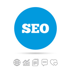 SEO sign icon. Search Engine Optimization symbol.