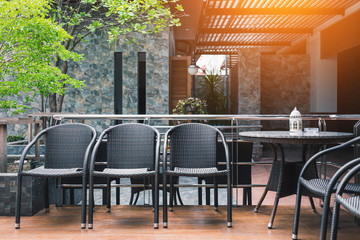 Smoking corner of black furniture set