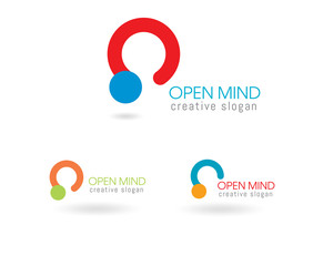Open mind logo template design. Vector illustration.