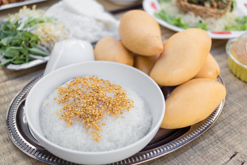 Sticky rice and mangos