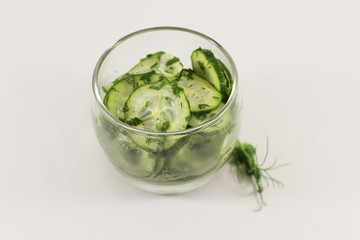 Lightly salted cucumber with greens