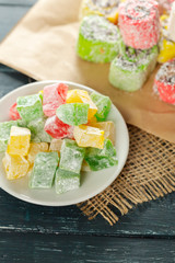 traditional eastern desserts on wooden background