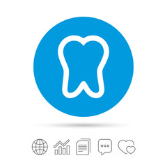 Tooth sign icon. Dental care symbol.