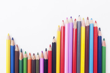 Fototapeta premium a wave of colored pencils