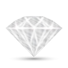 Diamond isolated on white . realistic vector illustration