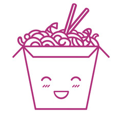 cute cartoon wok box icon or logo design element. vector illustration isolated on white background.