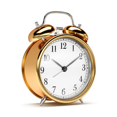 Golden old fashioned alarm clock