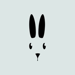 rabbit silhouette - vector illustration