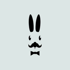 rabbit silhouette - vector illustration
