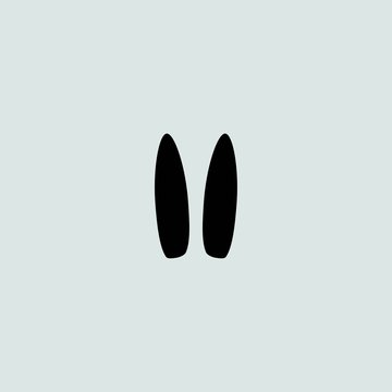 rabbit silhouette - vector illustration