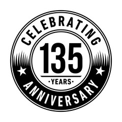 135 years anniversary logo template. Vector and illustration. 