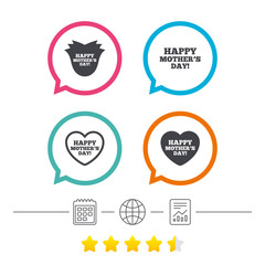 Fototapeta premium Happy Mothers's Day icons. Mom love symbols.