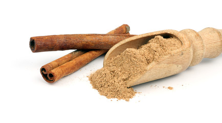 cinnamon isolated on white background