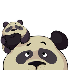 Greeting Card for Mother's Day. Panda, family.  cute cartoon panda. vector illustration