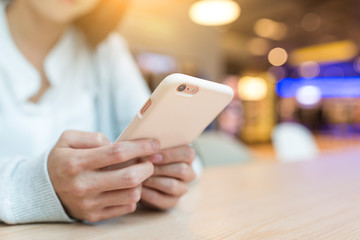 Woman use of mobile phone