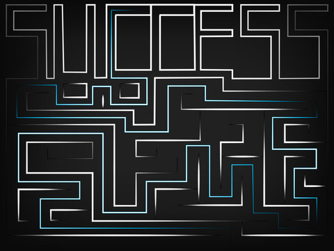 vector of the word Success turning into a maze