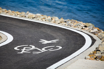 Bicycle lane mark on the street