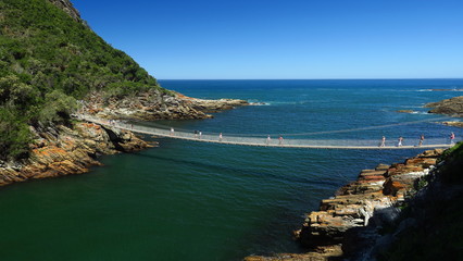 Storms River Mouth, Suspension Bridge im Tsitsikamma Park, Südafrika