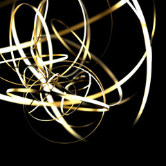 Abstract futuristic background with golden rings