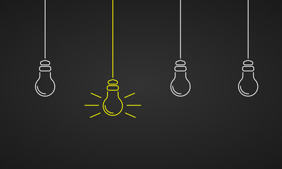Fototapeta Gute Idee - Glühbirne in Gelb obraz