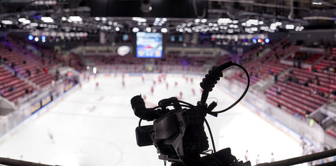 TV camera for broadcast hockey