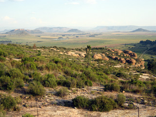 Fototapeta na wymiar Landscape between Bloemfontein and Ladybrand, Free State, South Africa