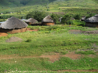 Typical local hut in rural Lesotho